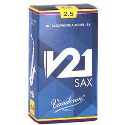 Vandoren V21 Alto Saxophone Reeds 2.5 Box of 10