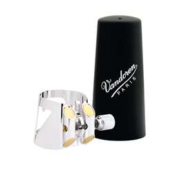 Vandoren LC01P Optimum Bb Clarinet Ligature and Cap Set Silver