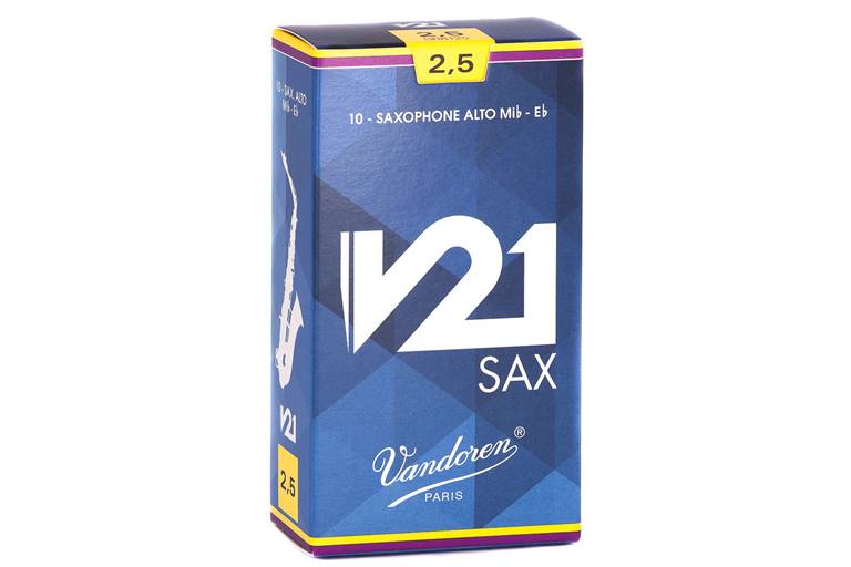Vandoren V21 Alto Saxophone Reeds 2.5 Box of 10