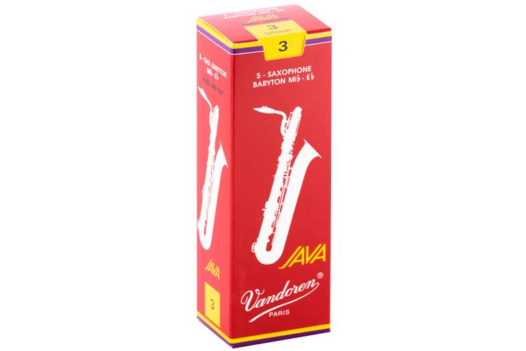 Vandoren Java Red Cut Baritone Saxophone Reeds 3 Box of 5