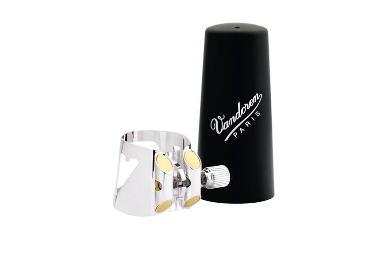 Vandoren LC01P Optimum Bb Clarinet Ligature and Cap Set Silver