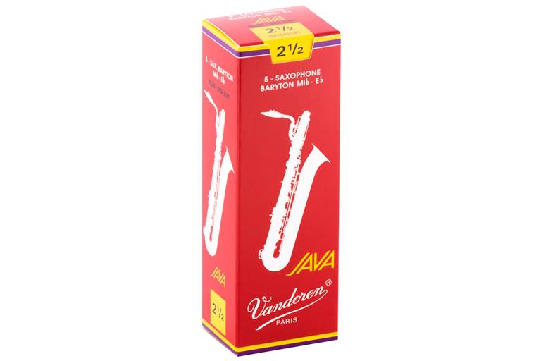 Vandoren Java Red Cut Baritone Saxophone Reeds 2.5 Box of 5