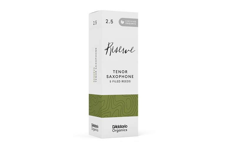 D'Addario Organic Reserve Tenor Saxophone Reeds 2.5 Box of 5