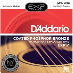 DAddario EXP17 Coated Phosphor Acoustic Guitar, Medium, 13-56