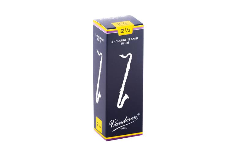 Vandoren Traditional Bass Clarinet Reeds 2.5 Box of 5