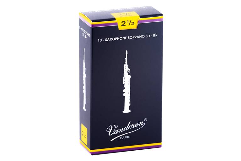 Vandoren Traditional Soprano Saxophone Reeds 2.5 Box of 10