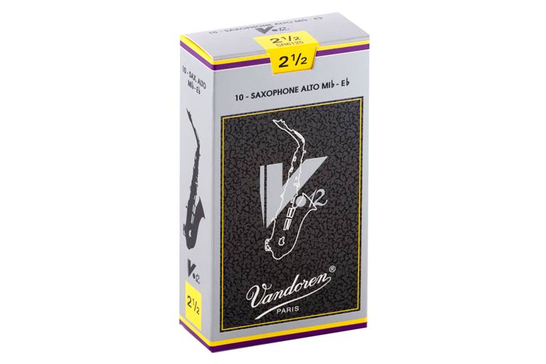 Vandoren V12 Alto Saxophone Reeds 2.5 Box of 10