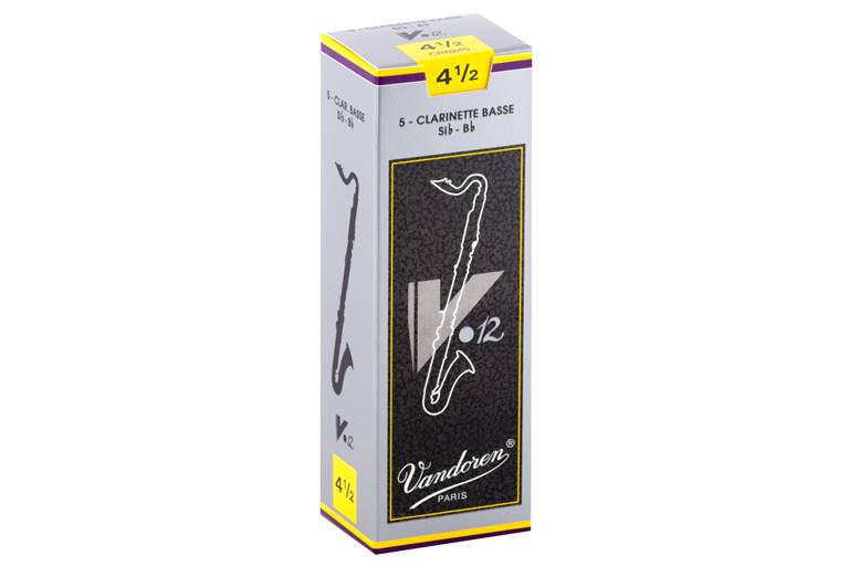 Vandoren V12 Bass Clarinet Reeds 4.5 Box of 5
