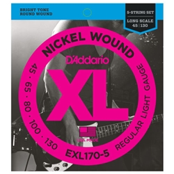 D'Addario Nickel Wound 5-String Bass Strings Light